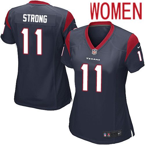 Women Houston Texans #11 Jaelen Strong Nike Navy Player Game NFL Jersey